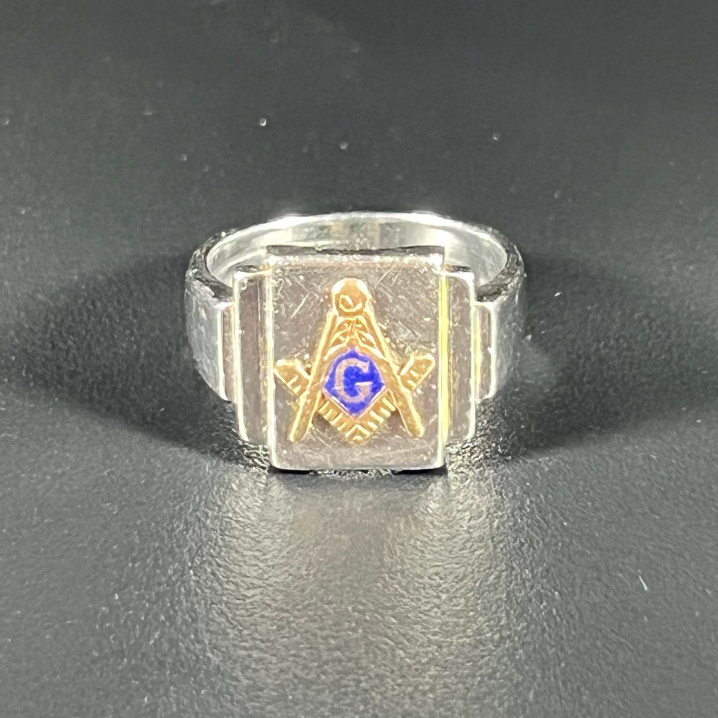 Vintage Masonic Ring, Cufflinks, Tie Clip Set