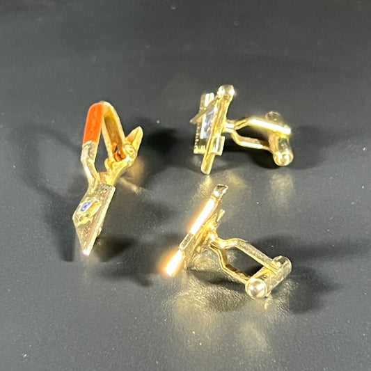 Vintage Masonic Cufflinks, Trowel Tie Clip Set