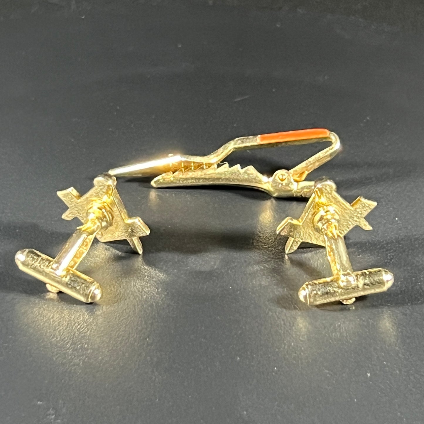 Vintage Masonic Cufflinks, Trowel Tie Clip Set