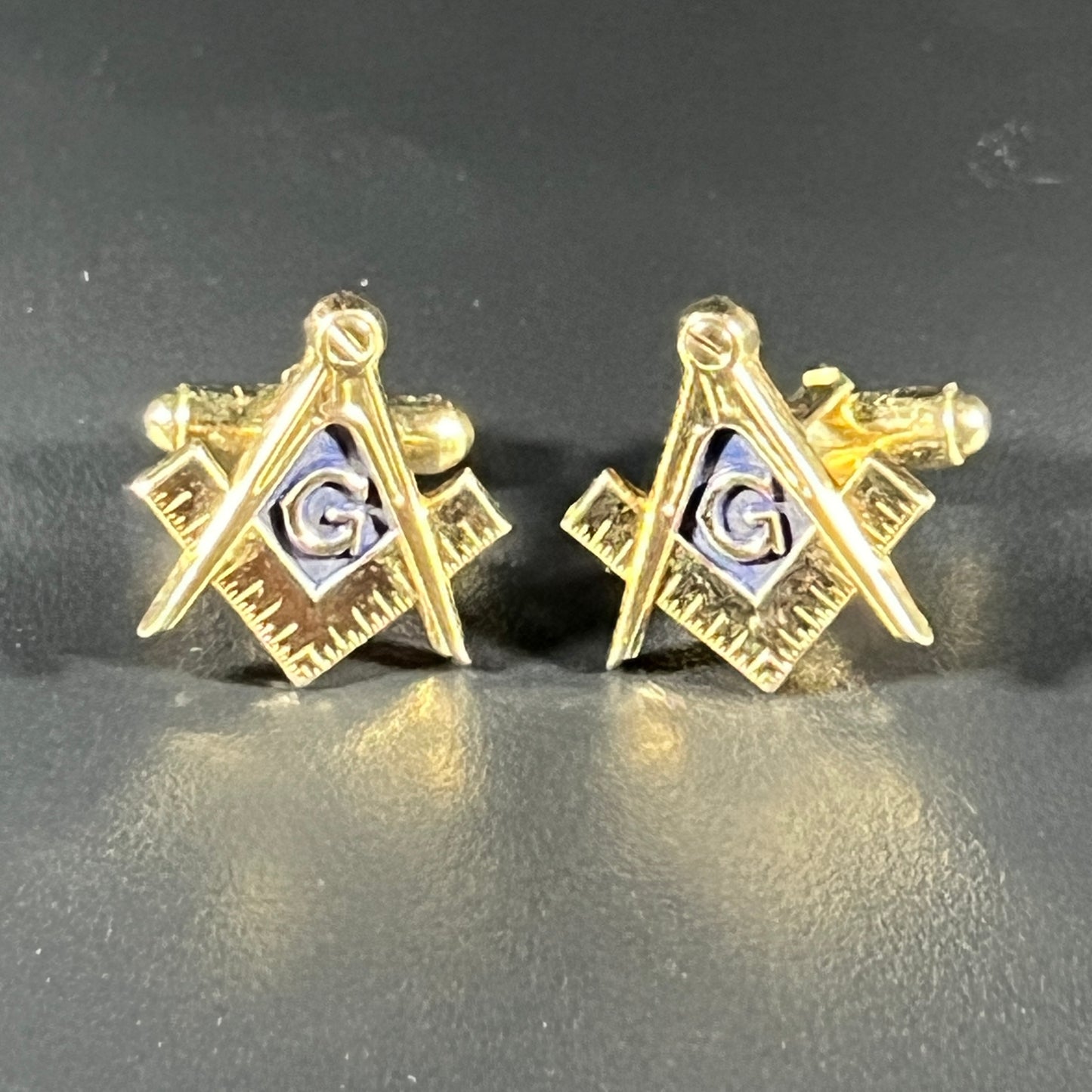 Vintage Masonic Cufflinks, Trowel Tie Clip Set