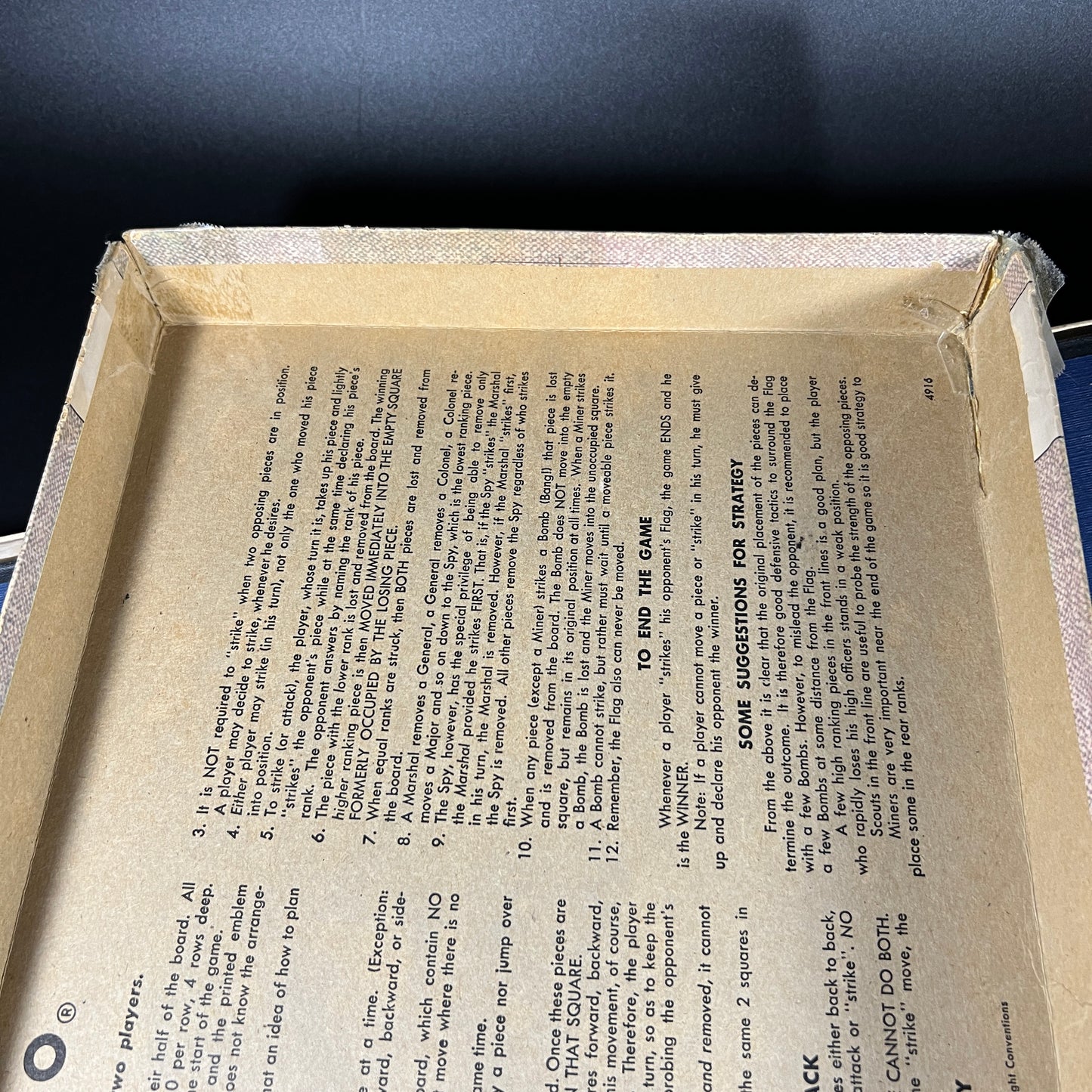 1962 Vintage Stratego Board Game