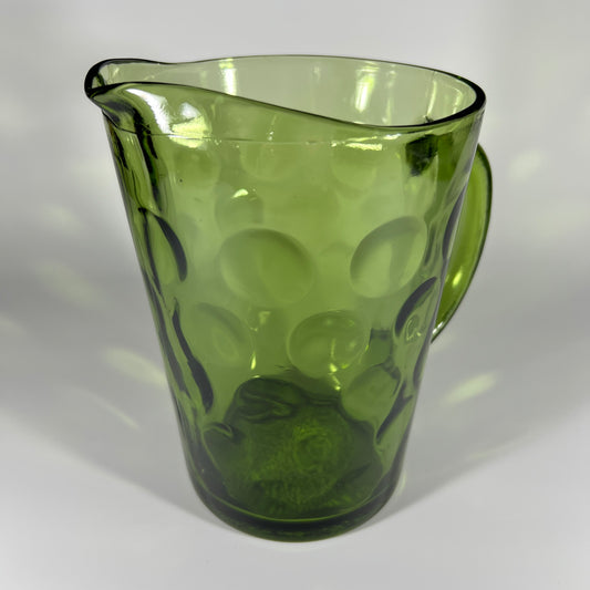 Vintage Hazel Atlas El Dorado Avocado Green Glass Pitcher