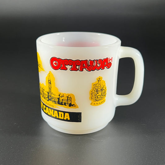 Vintage Ottawa "Capital City of Canada" Milk Glass Mug