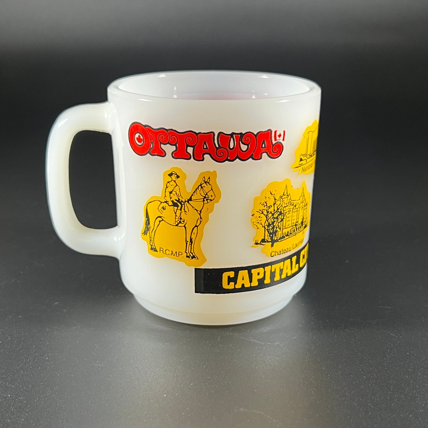 Vintage Ottawa "Capital City of Canada" Milk Glass Mug