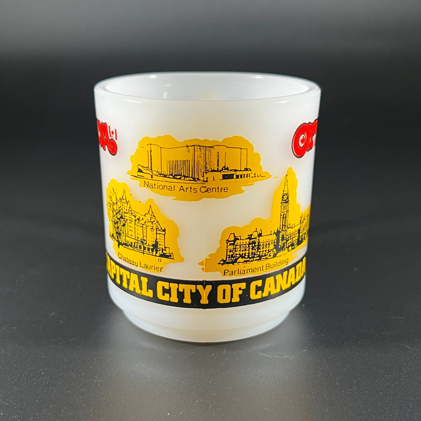 Vintage Ottawa "Capital City of Canada" Milk Glass Mug