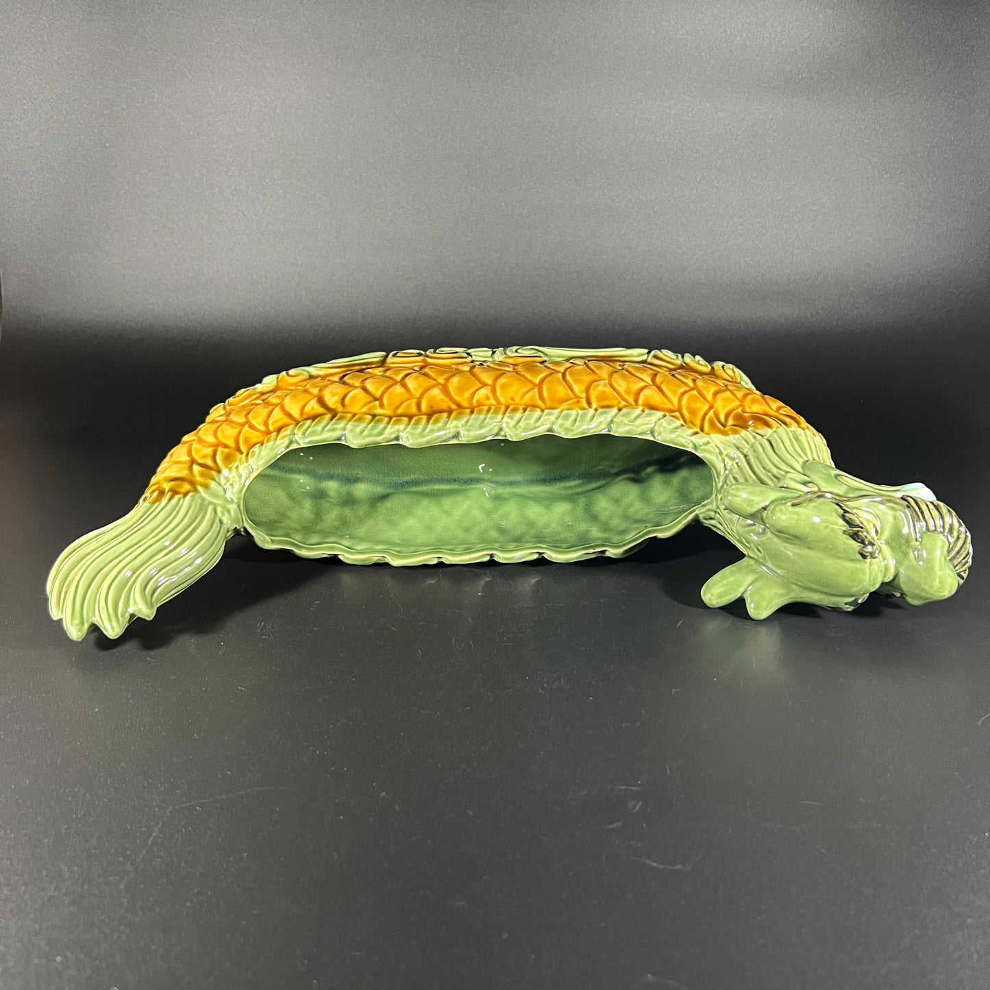 Vintage Majolica Chinese Dragon Planter