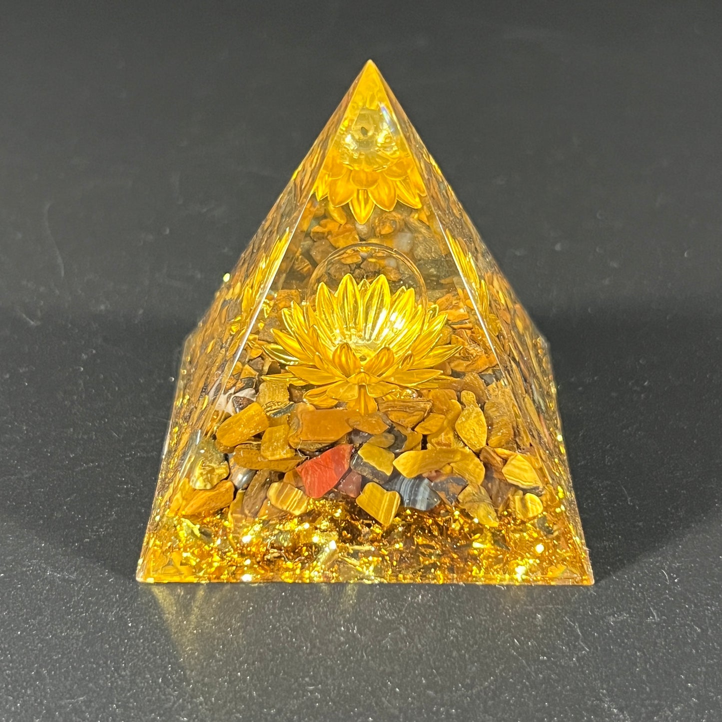 Orgonite Energy Pyramid with Lotus