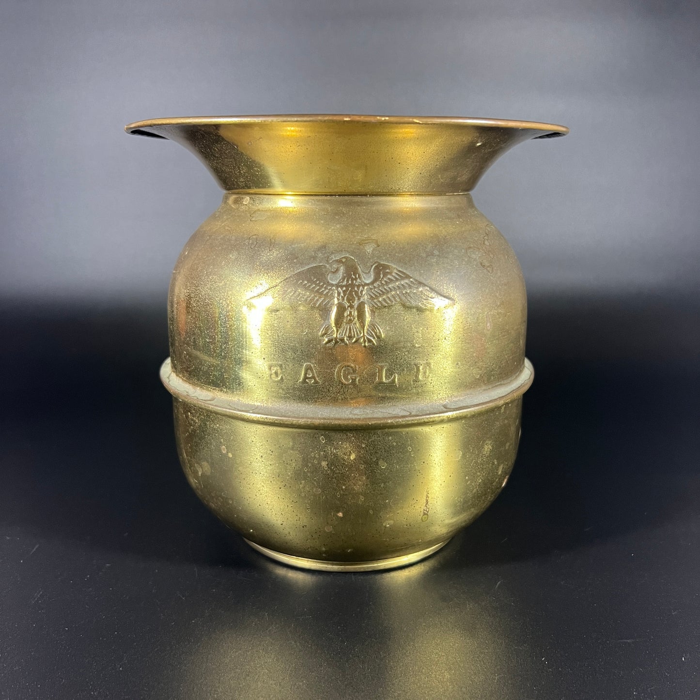 Vintage Brass Eagle Spittoon