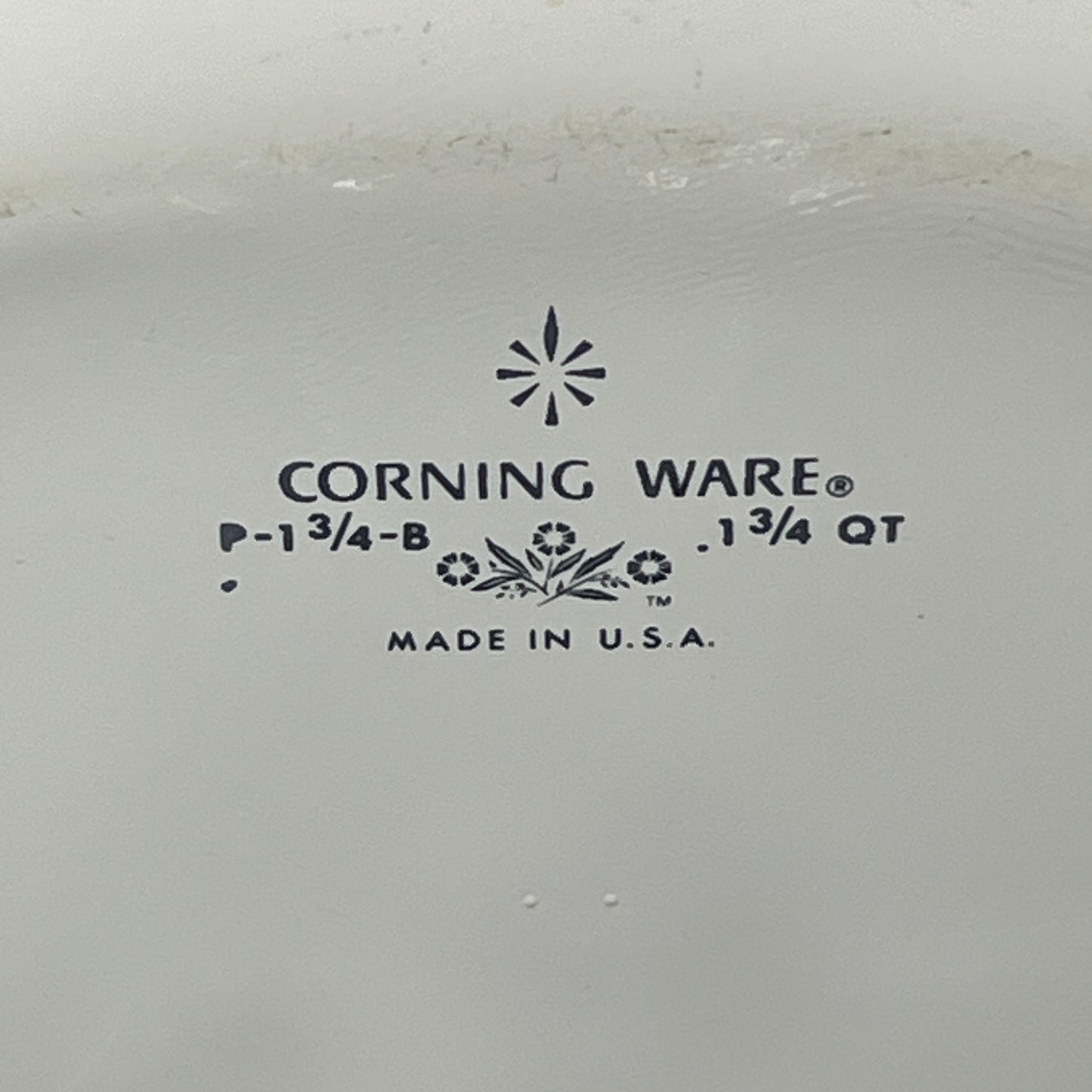 1966 Corning Ware P-1 3/4-B / 1.75 quart Baking Dish with Lid