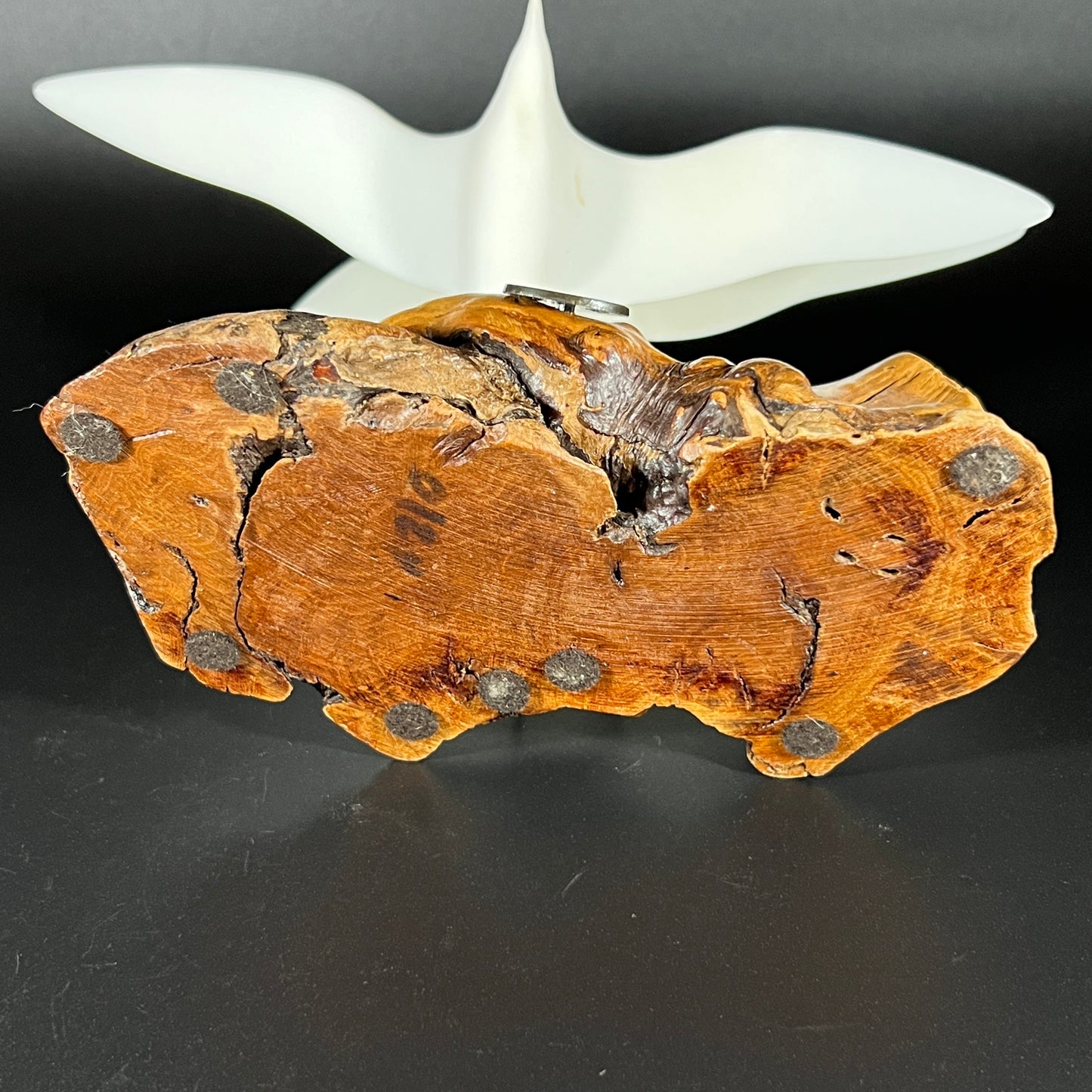 Vintage John Perry Dual Seagull Sculpture on Burl Wood Base