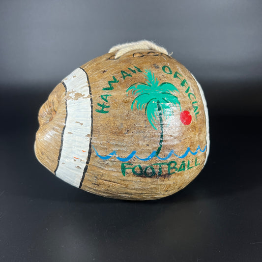 Vintage Hand-Painted Coconut – "Hawaii Official Football"