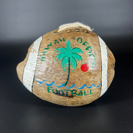 Vintage Hand-Painted Coconut – "Hawaii Official Football"