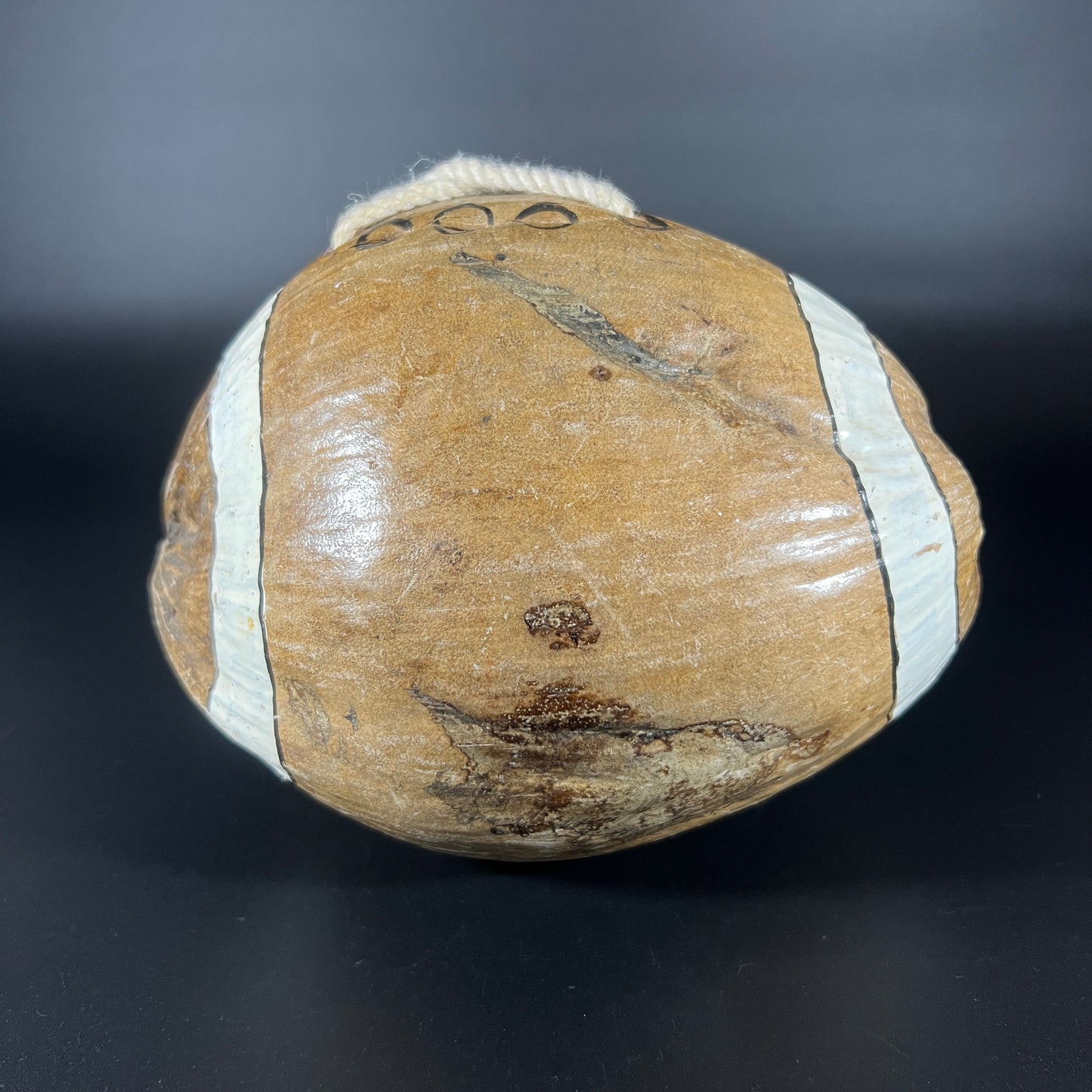 Vintage Hand-Painted Coconut – "Hawaii Official Football"
