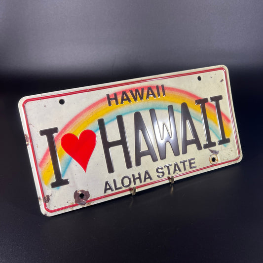 "I Love Hawaii" License Plate