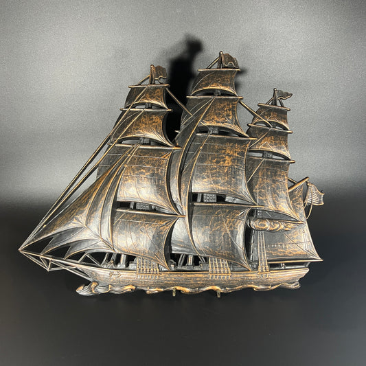1960s MCM Syroco Schooner Wall Art