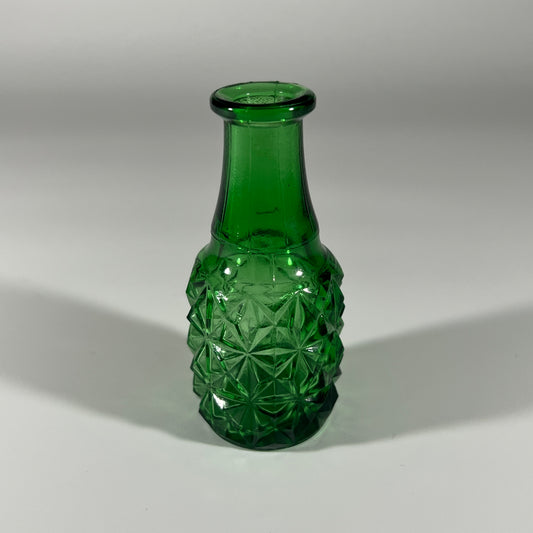 Small Emerald Green Diamond Cut Pattern Bottle