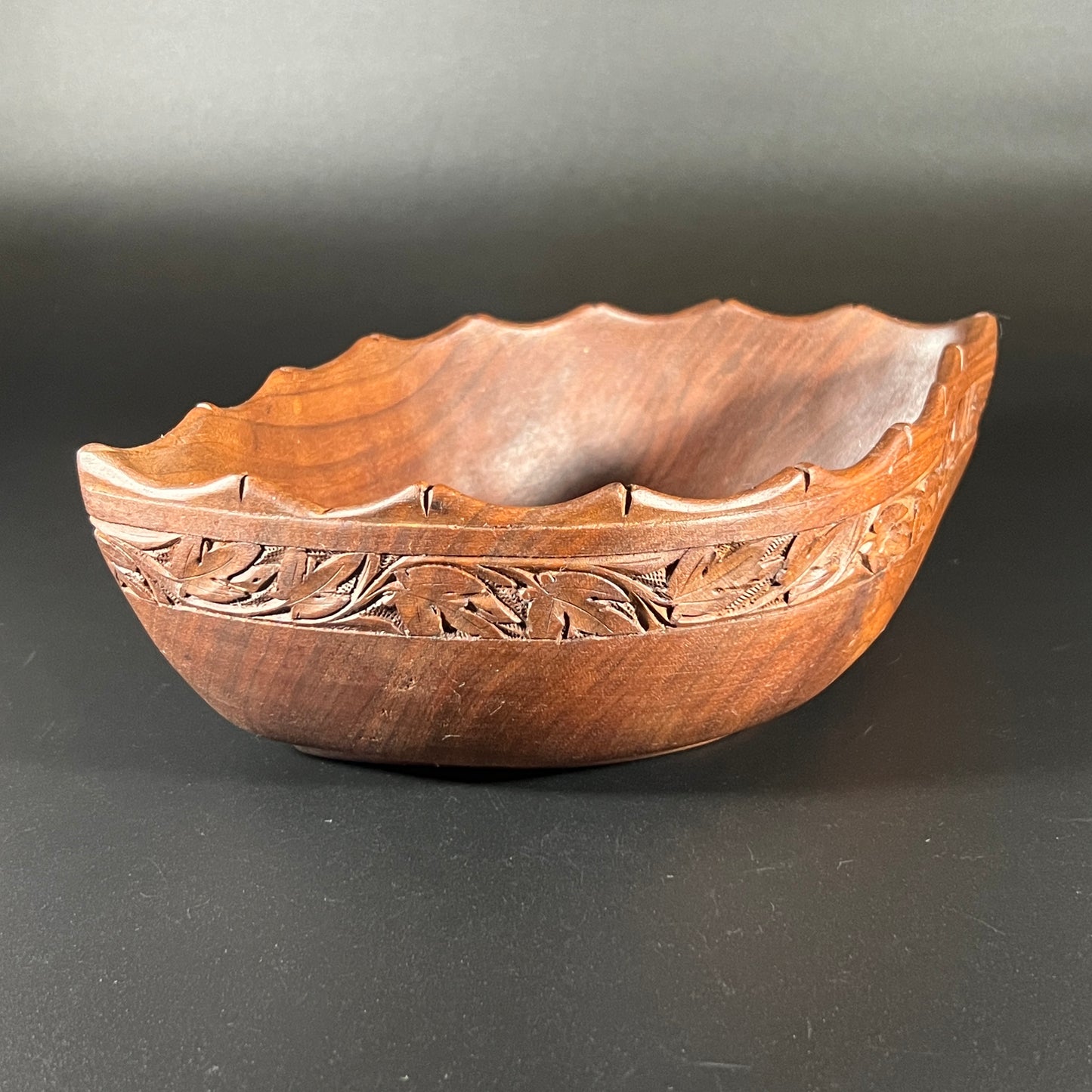Vintage Hand-Carved Polynesian Wood Bowl