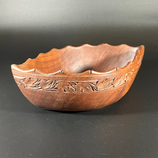 Vintage Hand-Carved Polynesian Wood Bowl