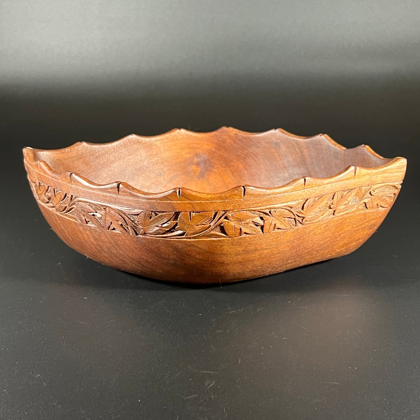 Vintage Hand-Carved Polynesian Wood Bowl