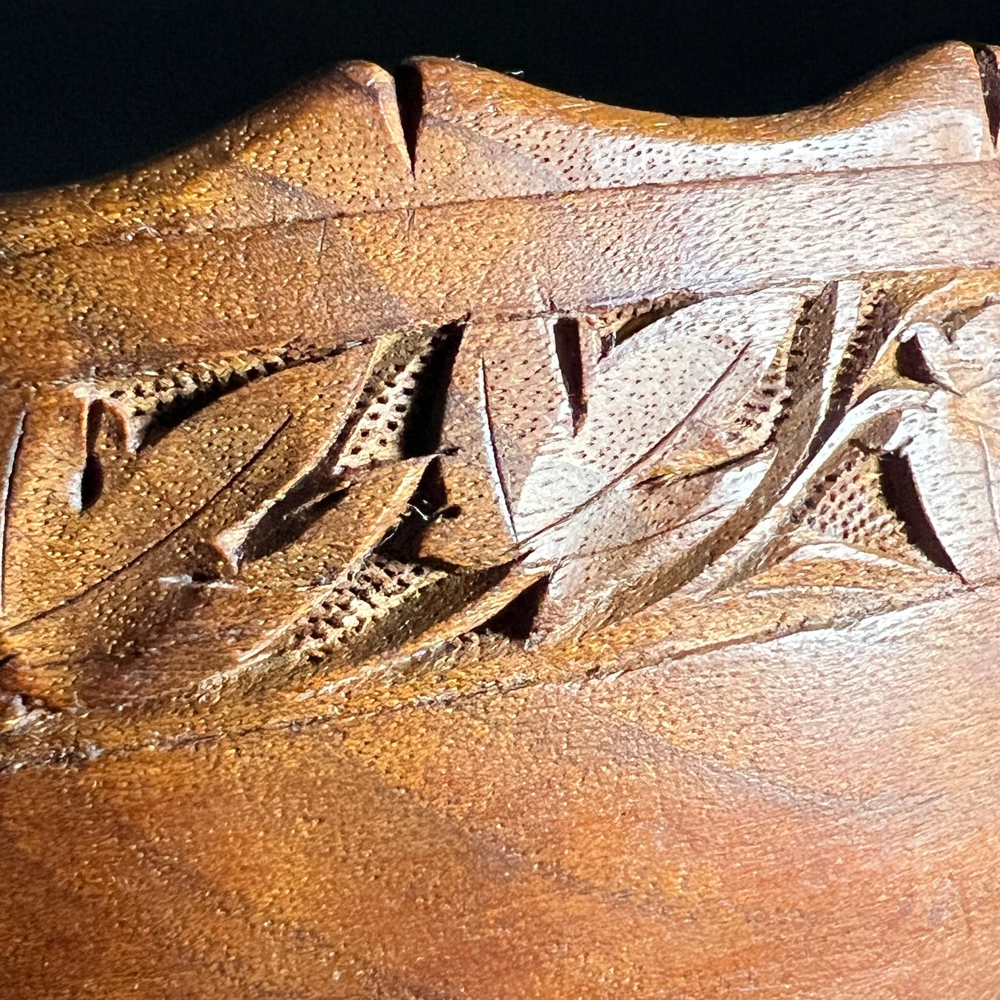 Vintage Hand-Carved Polynesian Wood Bowl