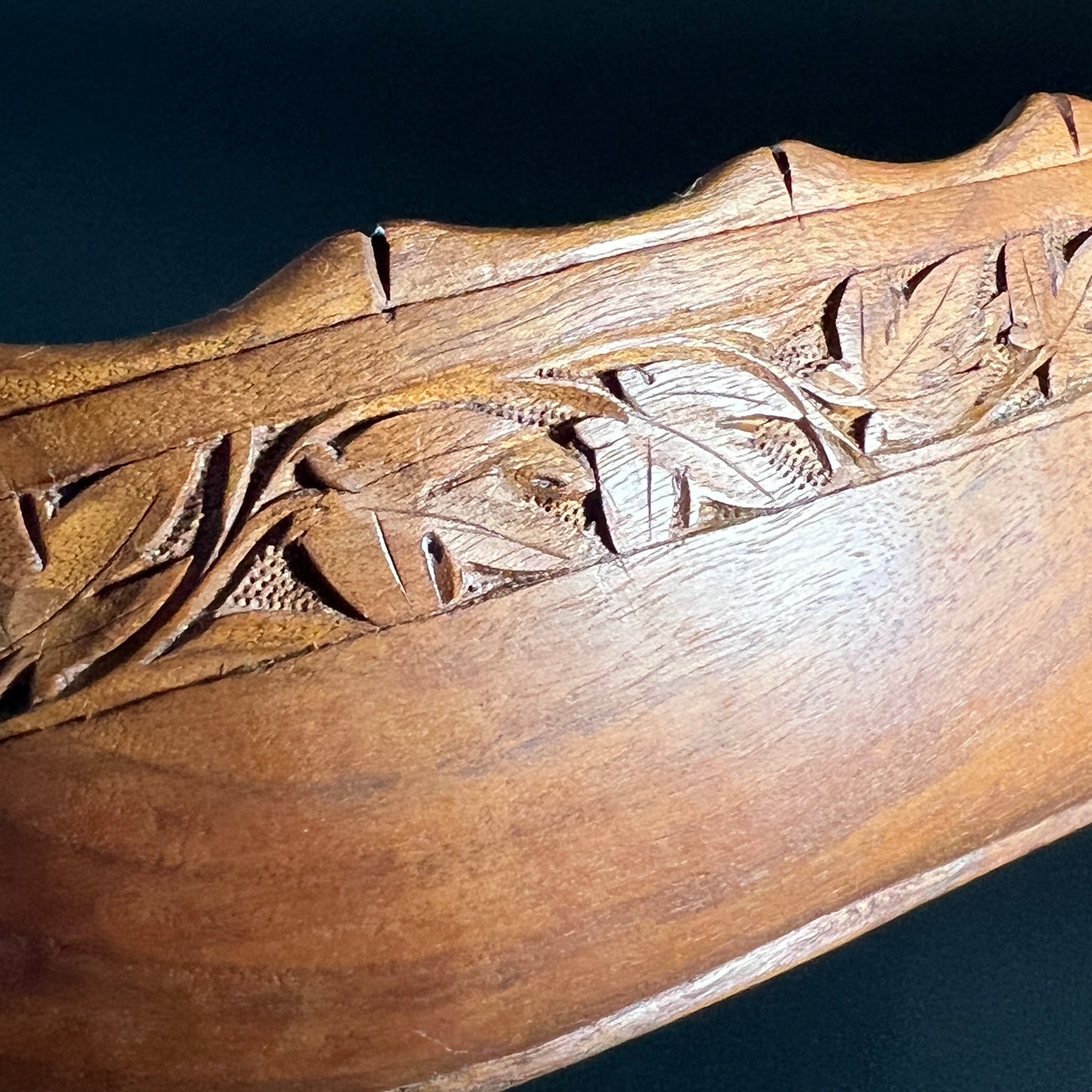 Vintage Hand-Carved Polynesian Wood Bowl
