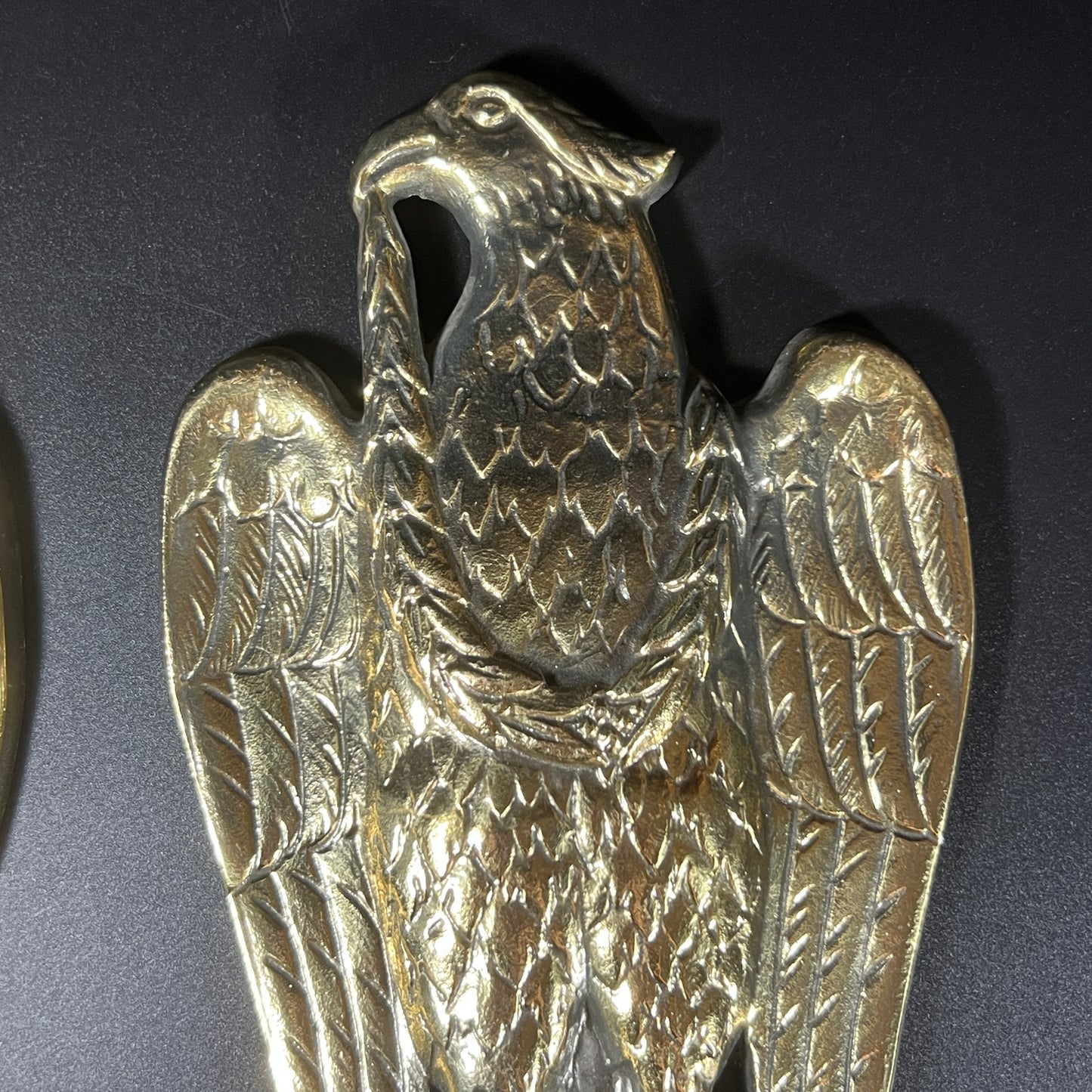 Set of 2 Solid Brass Federal Eagle Wall Plaques