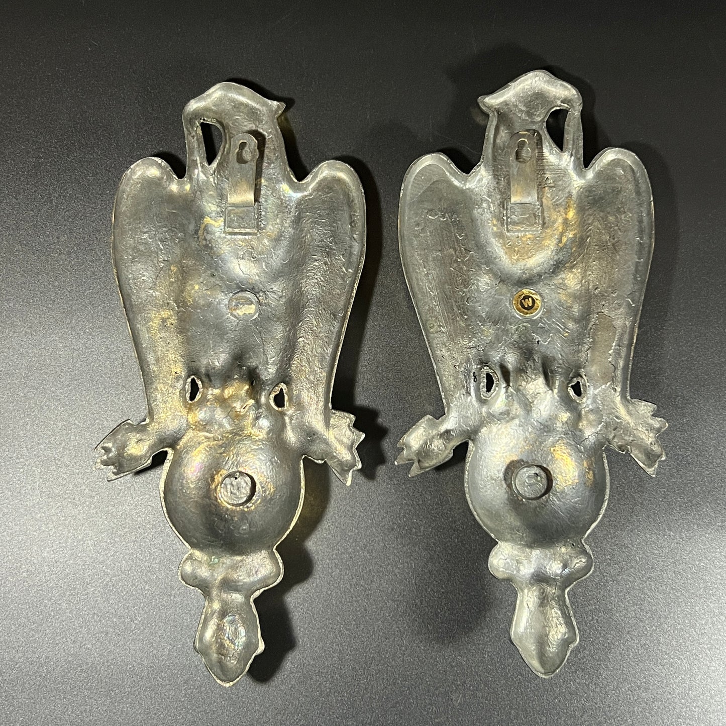 Set of 2 Solid Brass Federal Eagle Wall Plaques