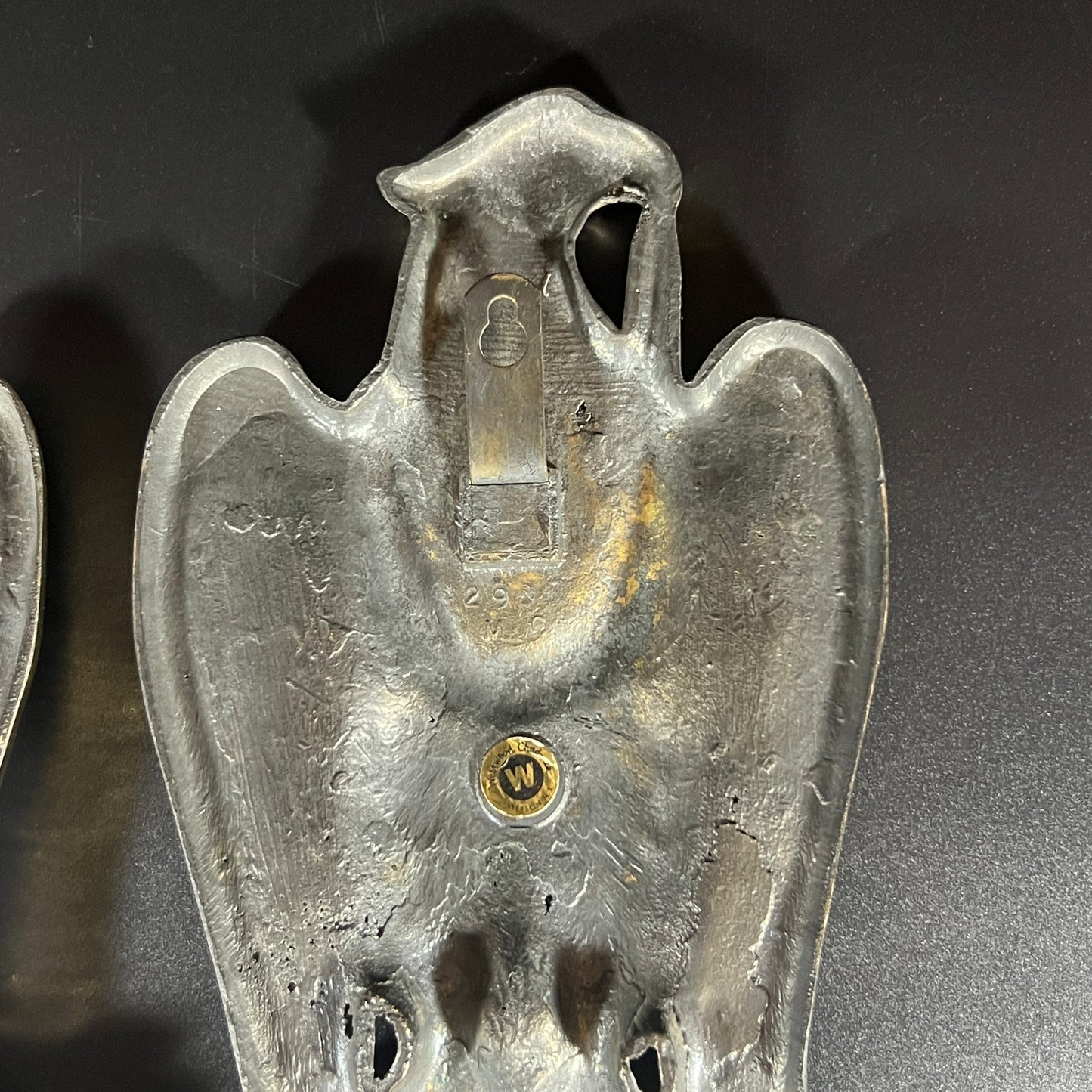Set of 2 Solid Brass Federal Eagle Wall Plaques