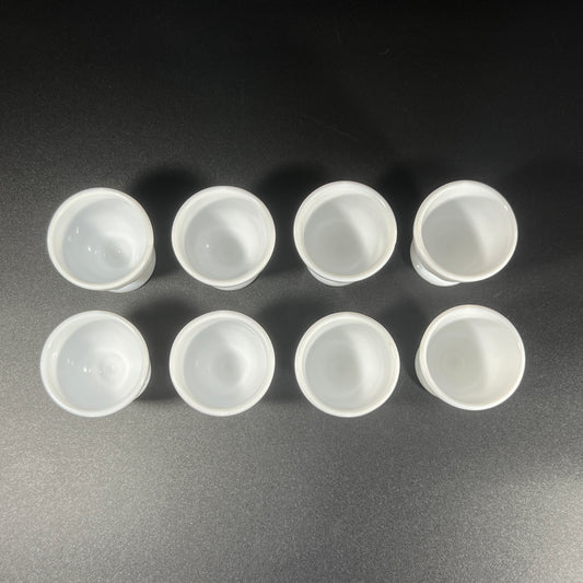 Vintage 1970s Arcopal Milk Glass Egg Cups – Set of 8 – Made in France