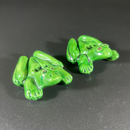 Vintage Pair of Hand-Painted Erotic Frog Figurines