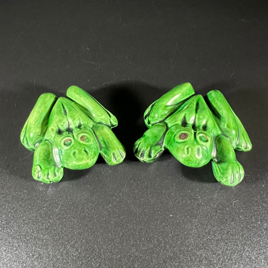 Vintage Pair of Hand-Painted Erotic Frog Figurines
