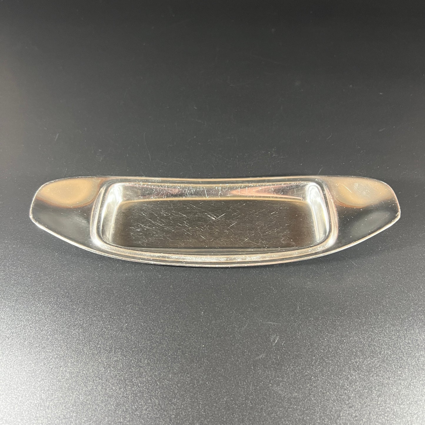 1950s Mid-Century Modern Stainless Steel Butter Dish