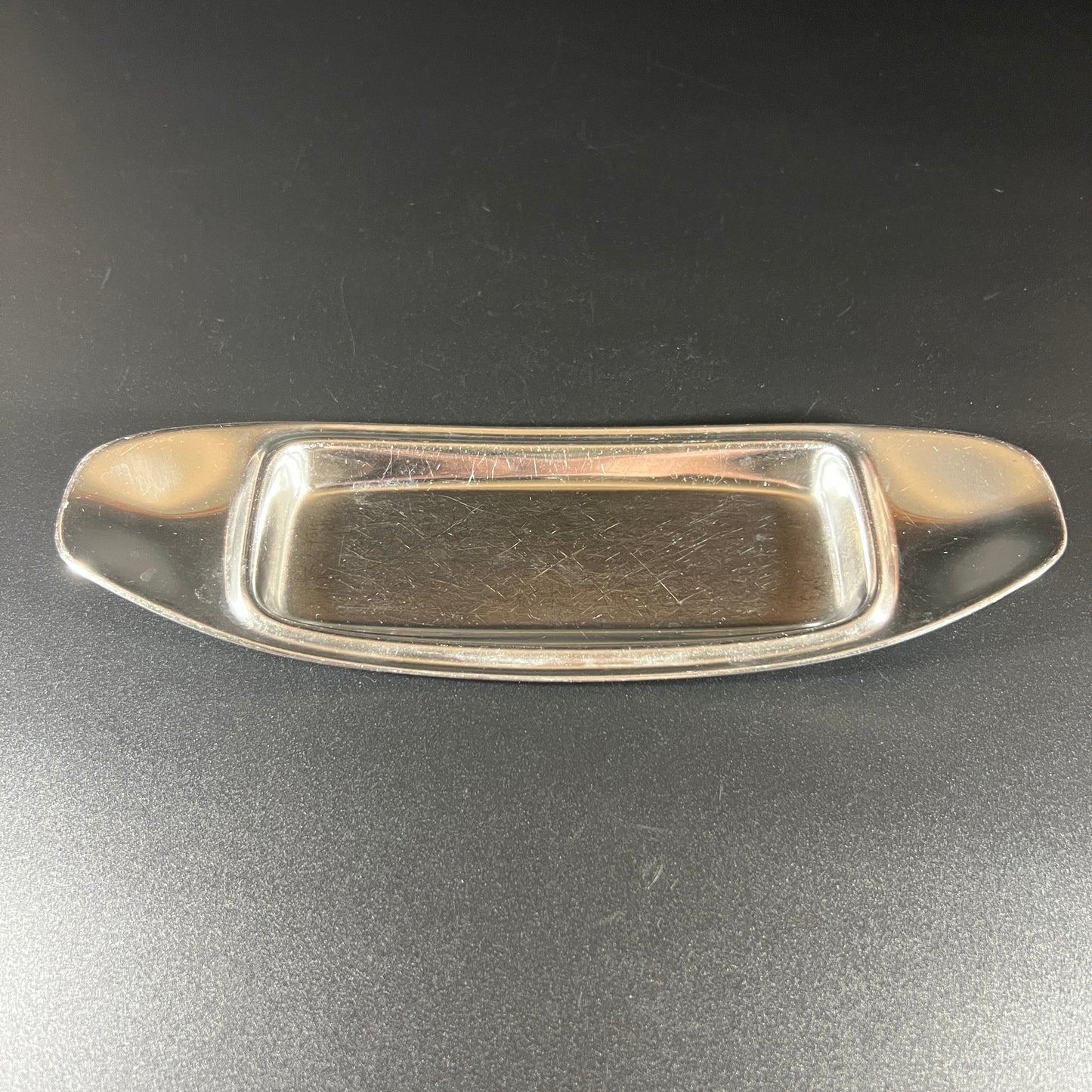 1950s Mid-Century Modern Stainless Steel Butter Dish