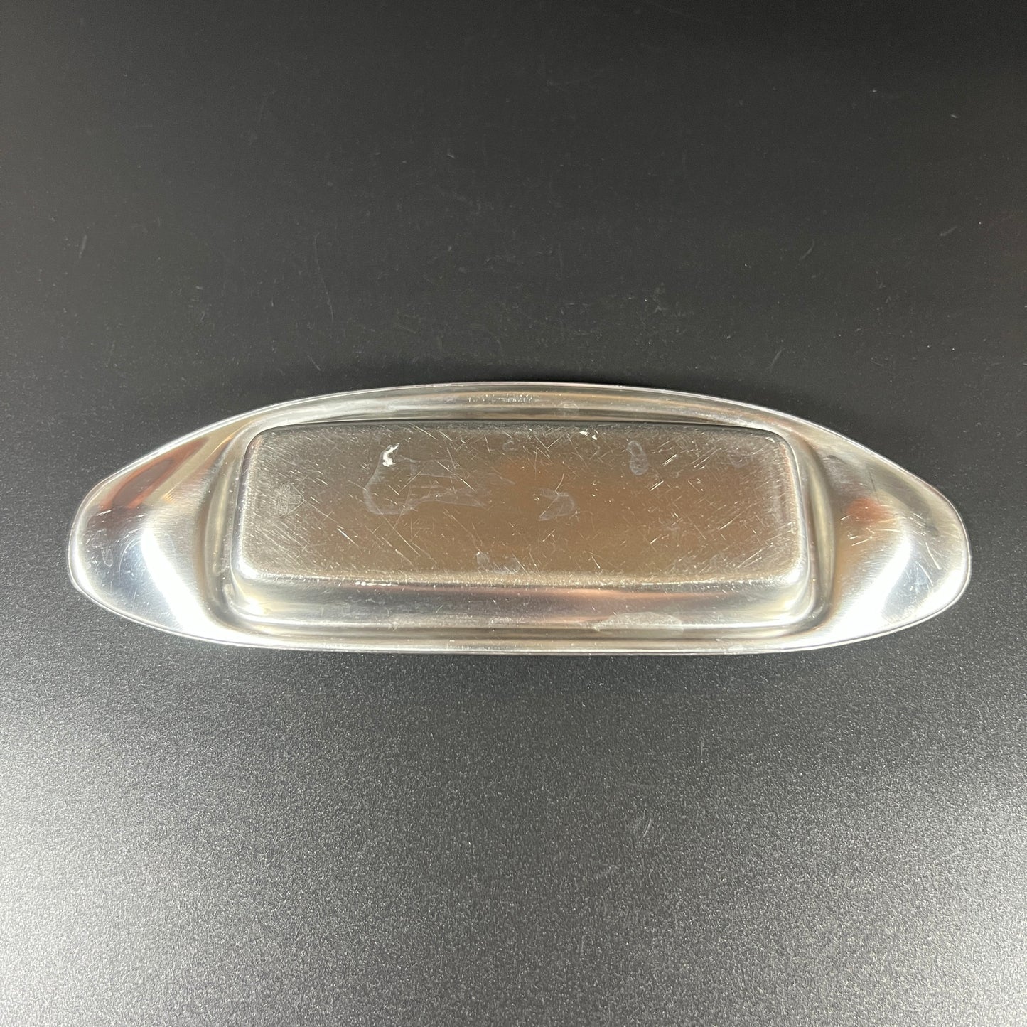 1950s Mid-Century Modern Stainless Steel Butter Dish