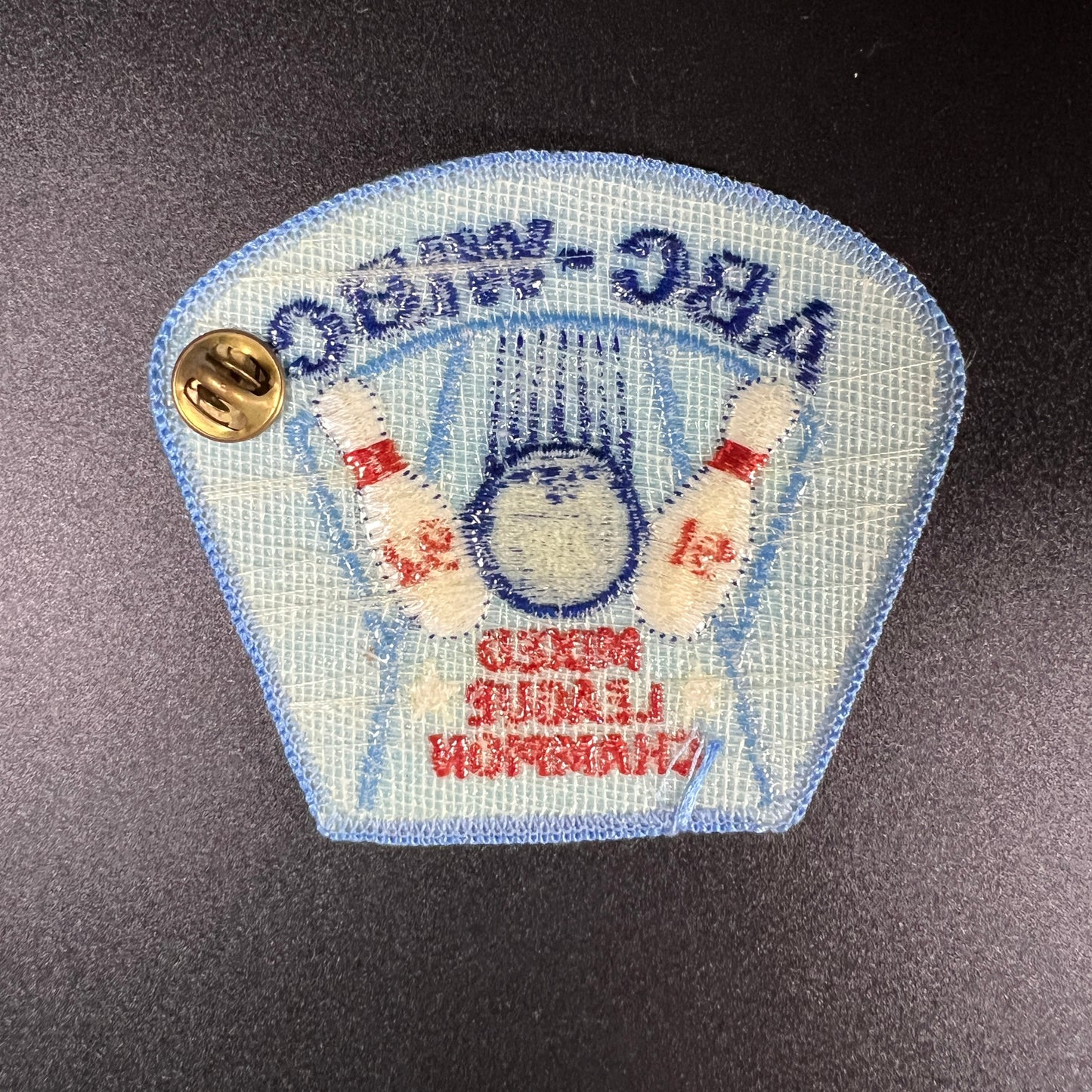 Vintage 1991–1992 ABC-WIBC Mixed League Champion Patch & Pin Set