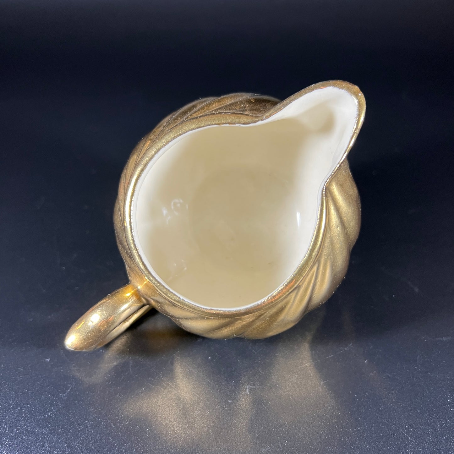 Vintage 1950s Gold-Plated Creamer & Sugar Bowl Set