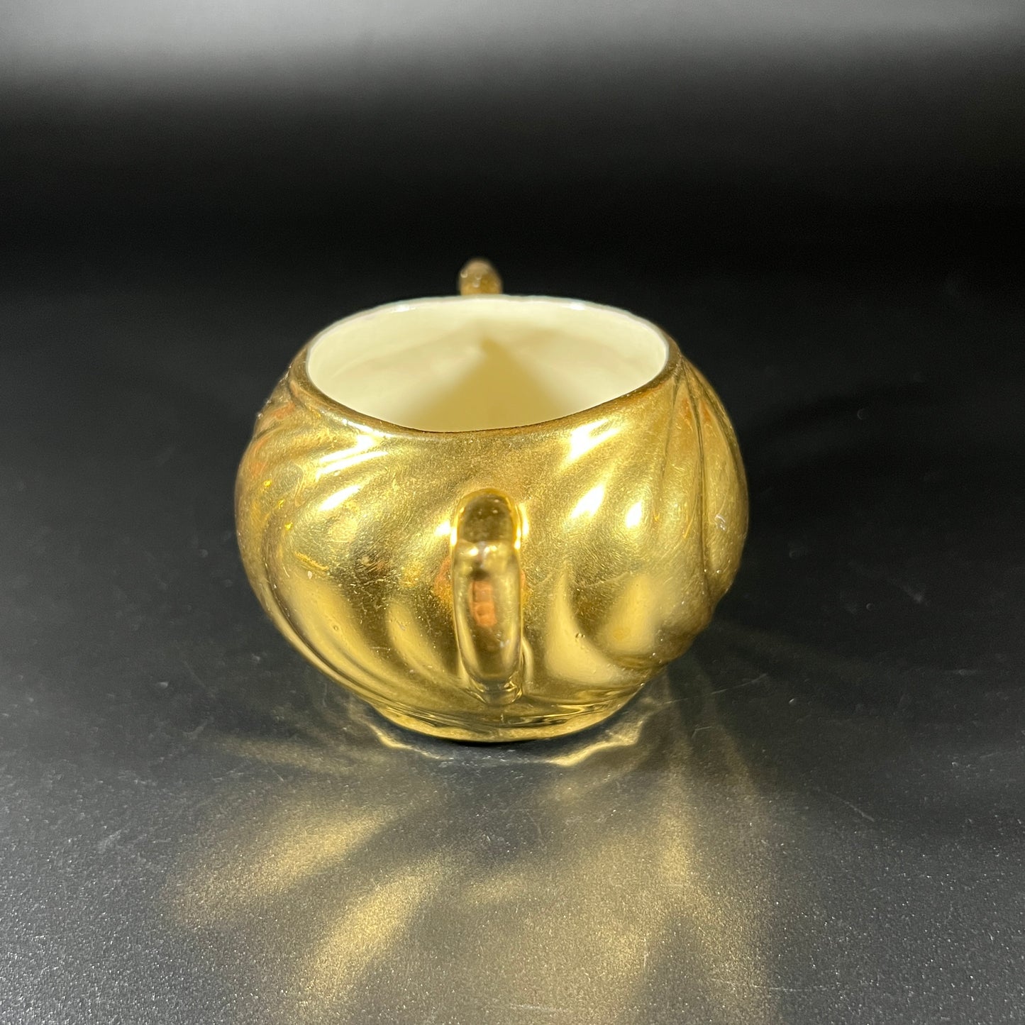 Vintage 1950s Gold-Plated Creamer & Sugar Bowl Set