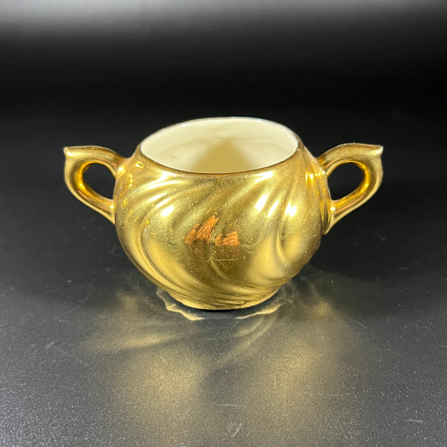 Vintage 1950s Gold-Plated Creamer & Sugar Bowl Set