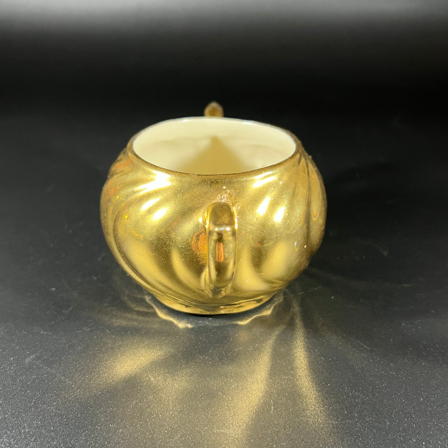 Vintage 1950s Gold-Plated Creamer & Sugar Bowl Set