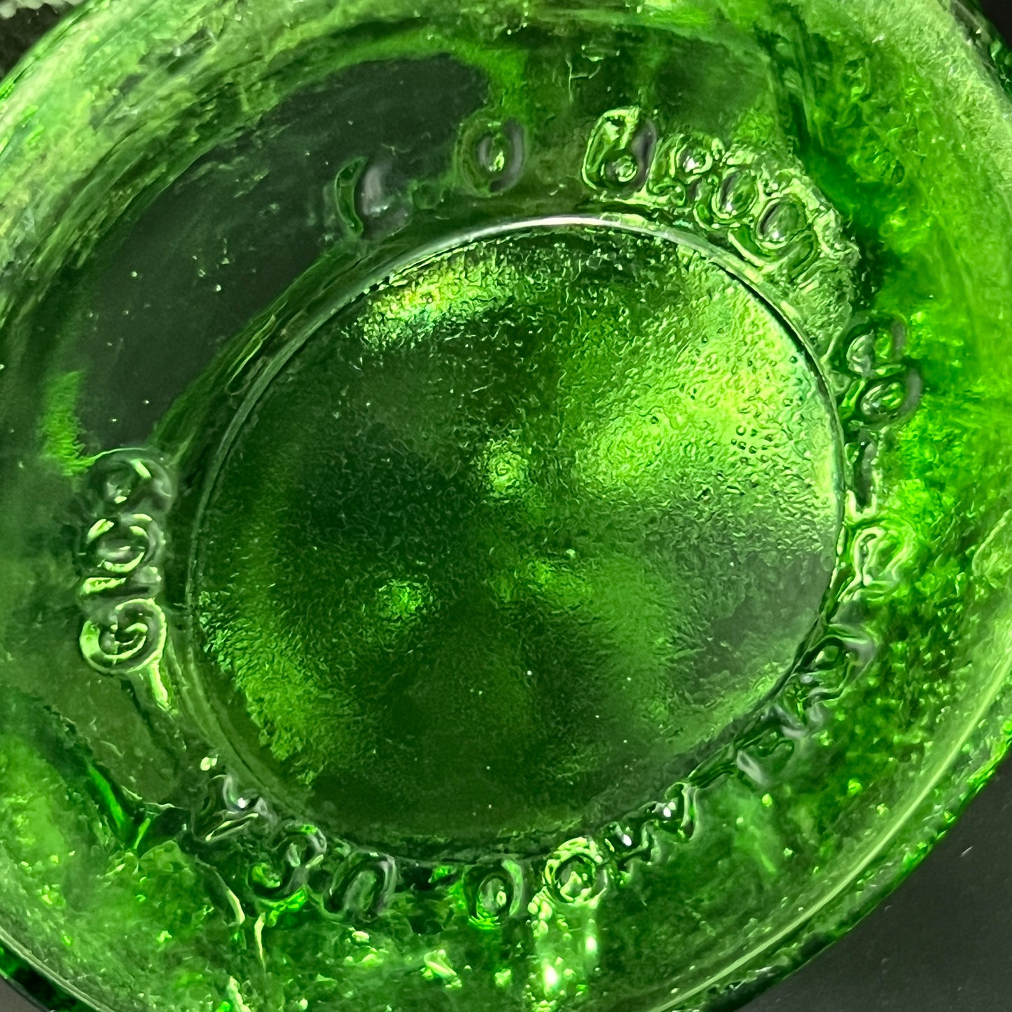 Vintage 1970s E.O. Brody Emerald Green Chunk Glass Vase