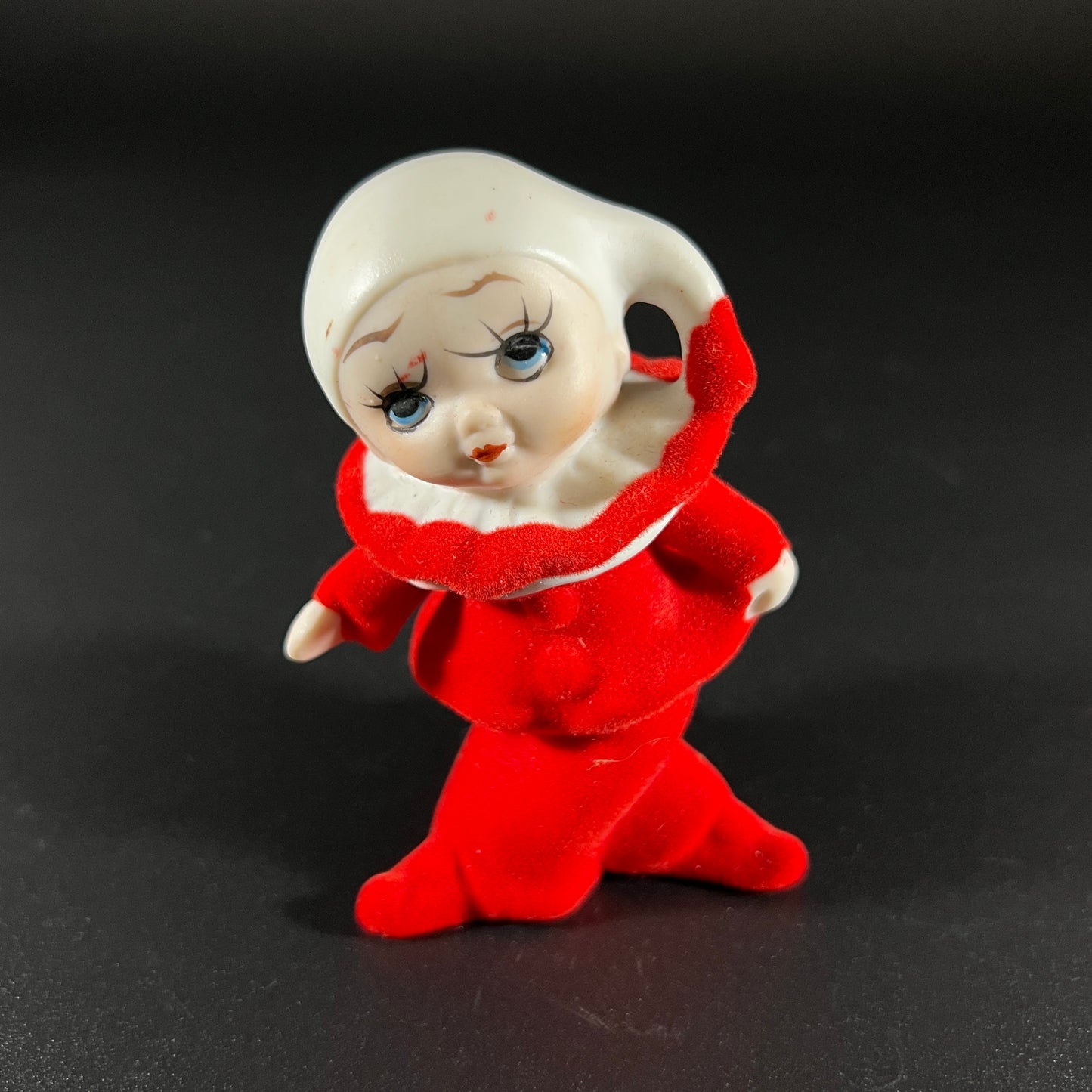 Vintage Jester Clown Figurine Set – Hand-Painted Ceramic Faces – Set of 3