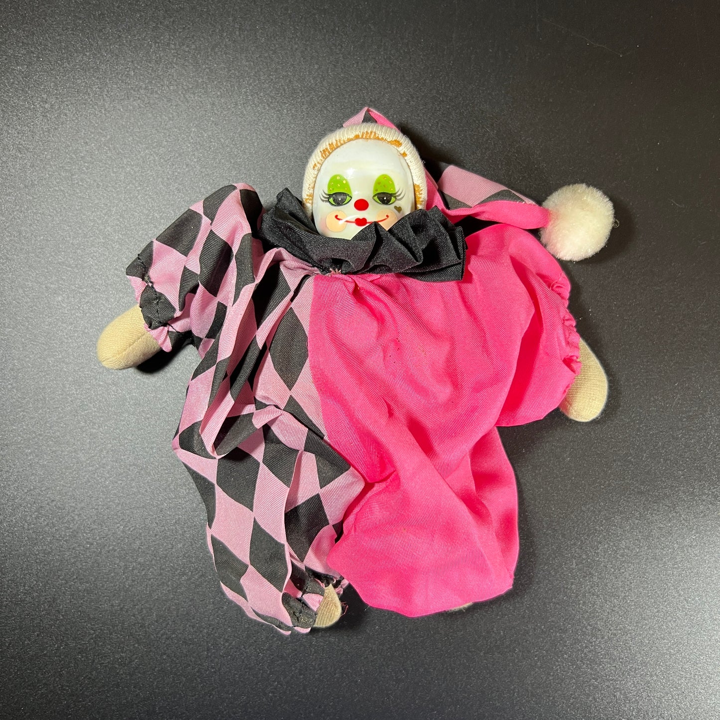 Whimsical Whimsical Vintage Set of 5 Porcelain Sandbag Clown Dolls – 6” Tall