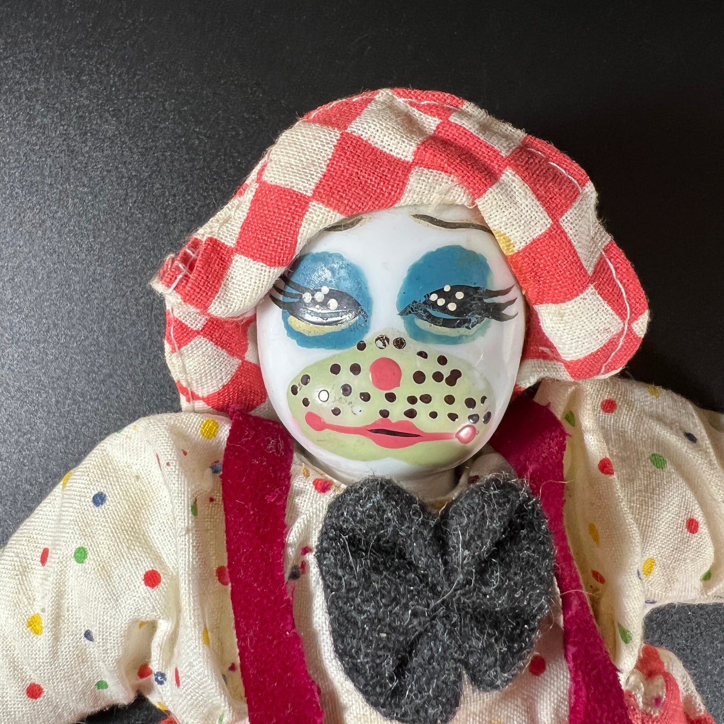 Whimsical Whimsical Vintage Set of 5 Porcelain Sandbag Clown Dolls – 6” Tall