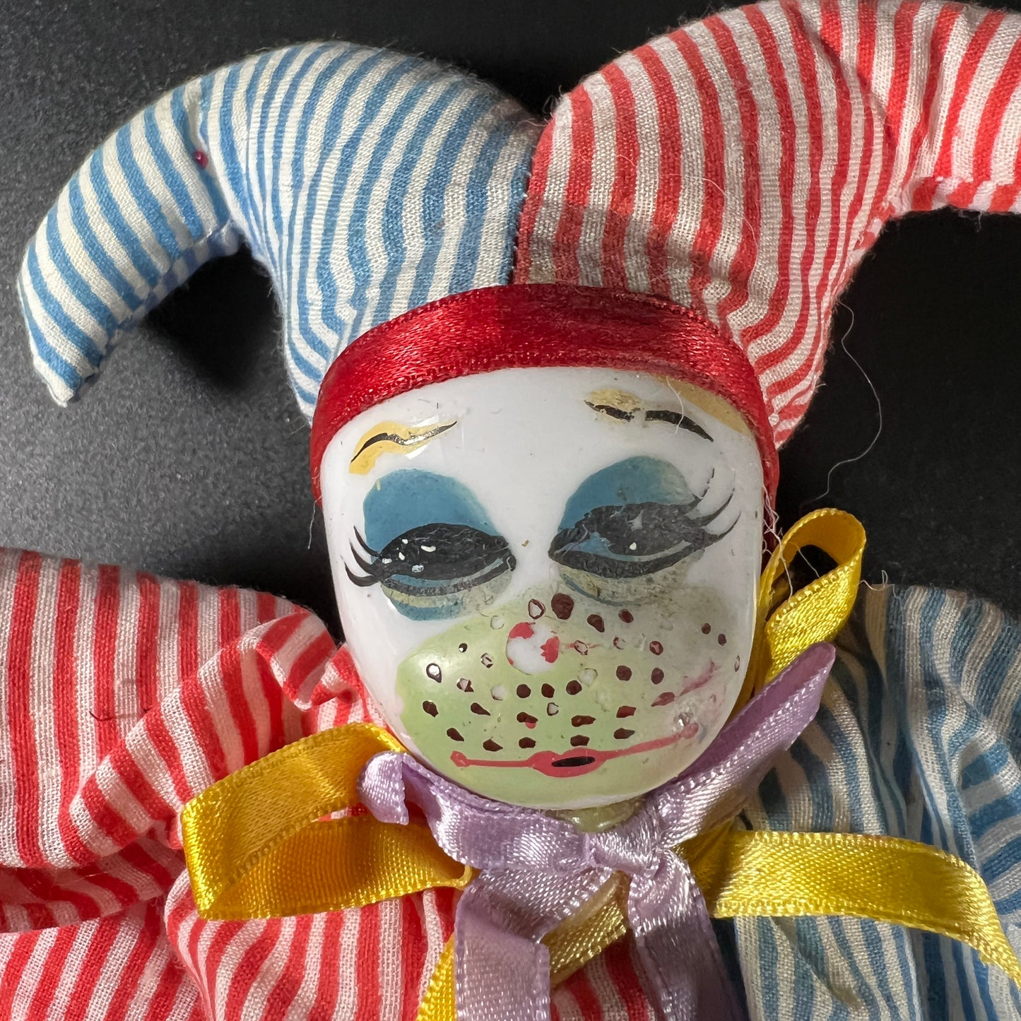 Whimsical Whimsical Vintage Set of 5 Porcelain Sandbag Clown Dolls – 6” Tall