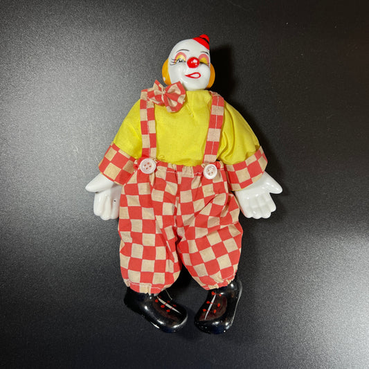 Whimsical Set of 4 Vintage Clown Dolls – Porcelain Head, Hands & Feet