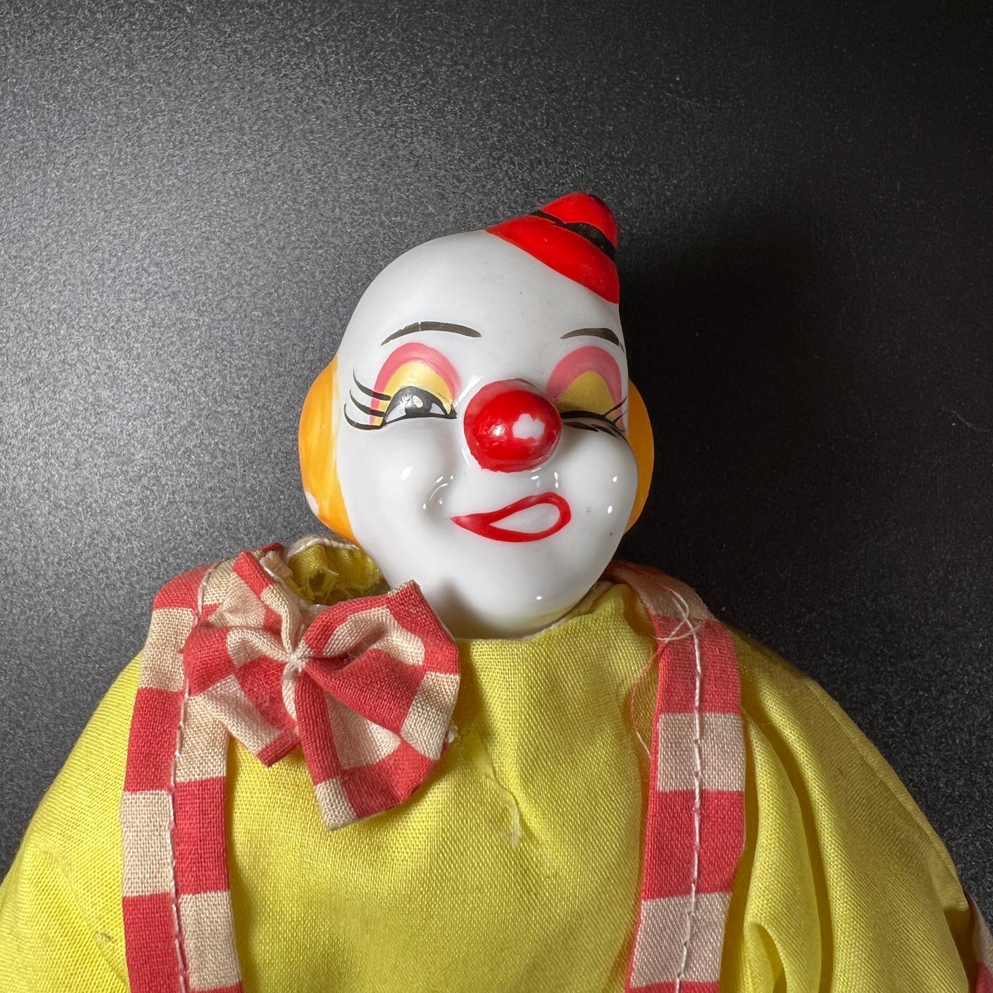 Whimsical Set of 4 Vintage Clown Dolls – Porcelain Head, Hands & Feet