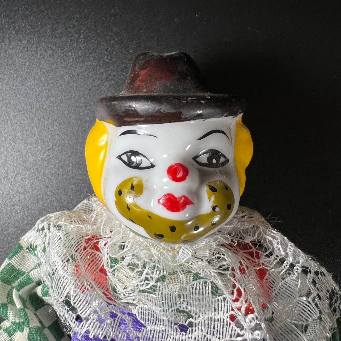 Whimsical Set of 4 Vintage Clown Dolls – Porcelain Head, Hands & Feet