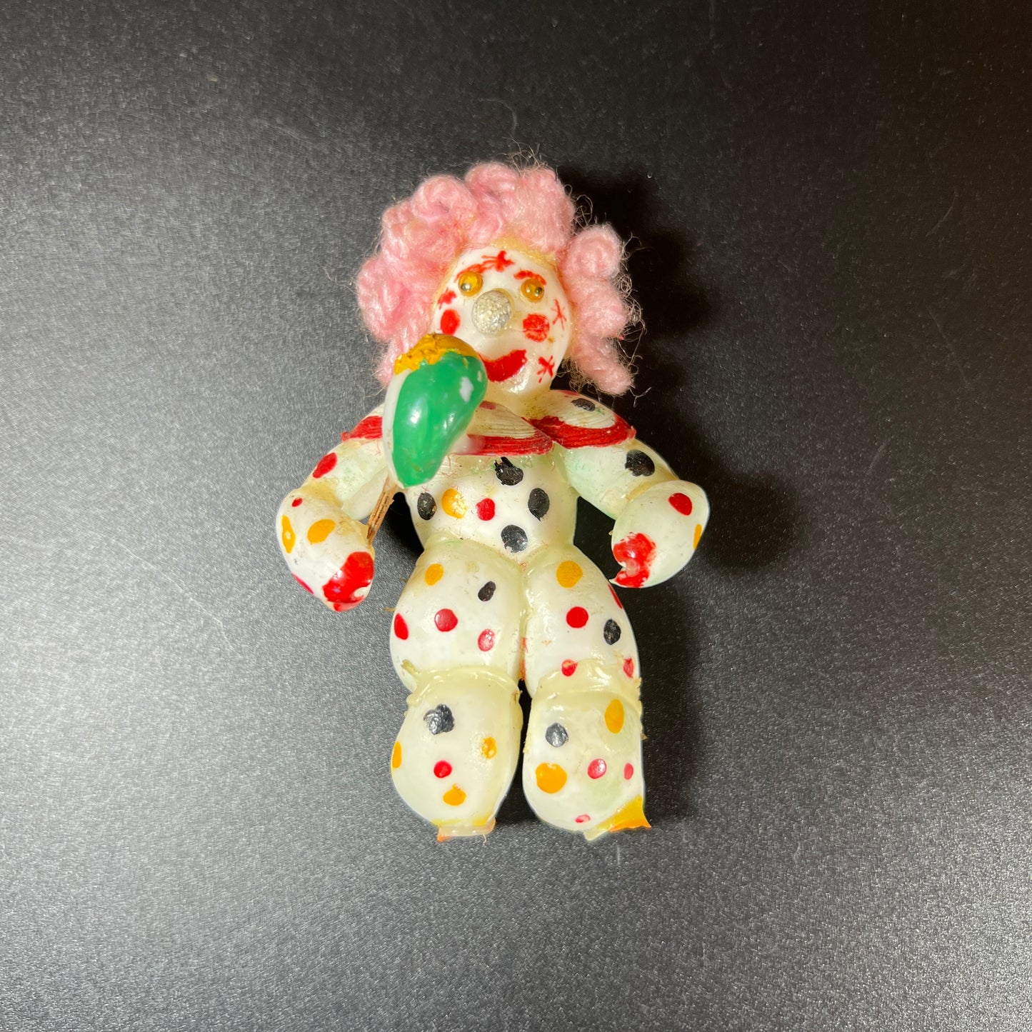 Charming Vintage Set of 5 Handmade Clown Dolls – Unique One-of-a-Kind Collection