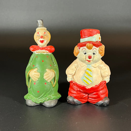 Set of 2 Vintage Hand-Painted Clown Figurine Bells – Playful Collectible Charm