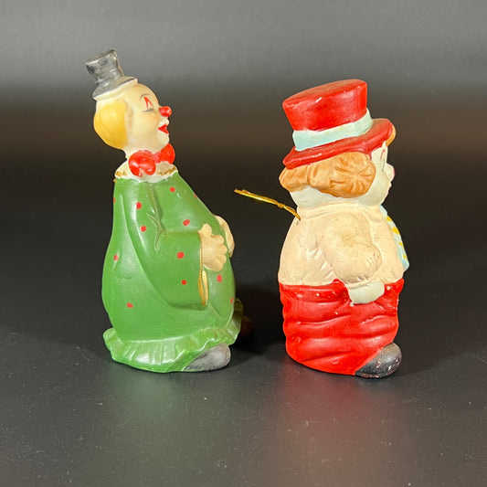 Set of 2 Vintage Hand-Painted Clown Figurine Bells – Playful Collectible Charm